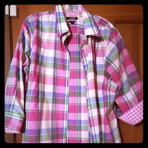 CHAPS ladies button up, collared shirt.